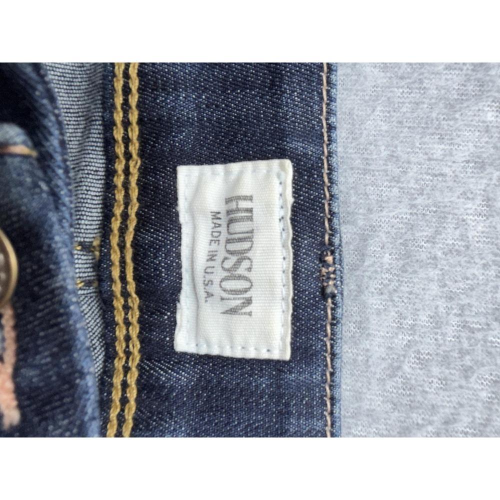 Hudson Ginny Crop Straight Jeans Womens 30 Mid Rise Medium Wash Cuffed 24 USA - Picture 9 of 15